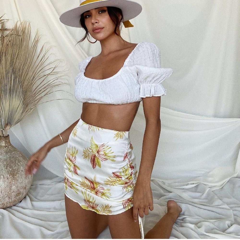 Tropical Vibes Ruched Mini Skirt  - Shop Starlow BRAND NEW with tags